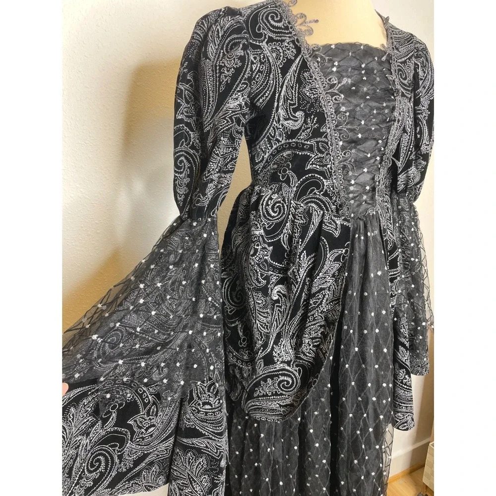 Womens Dress Gothic Victorian Renaissance 12 Black Silver